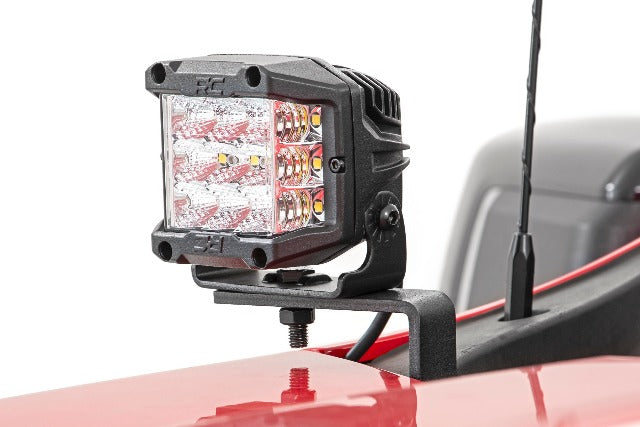 Chevy 2" LED Windshield Kit Black Serie Flood Beam 19-20 Silverado