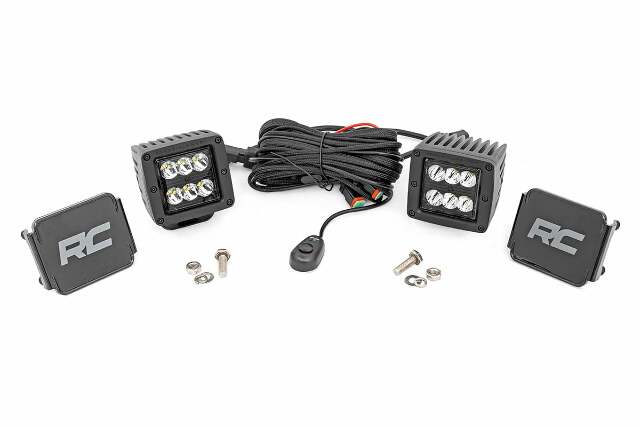 2-inch Square Cree LED Lights-Pair Black Series, Spot Beam -1