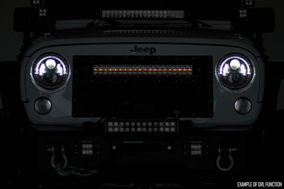 Rough Country 20-inch Cree LED Light Bar - (Dual Row Black Series w/ Amber DRL) 70920BDA