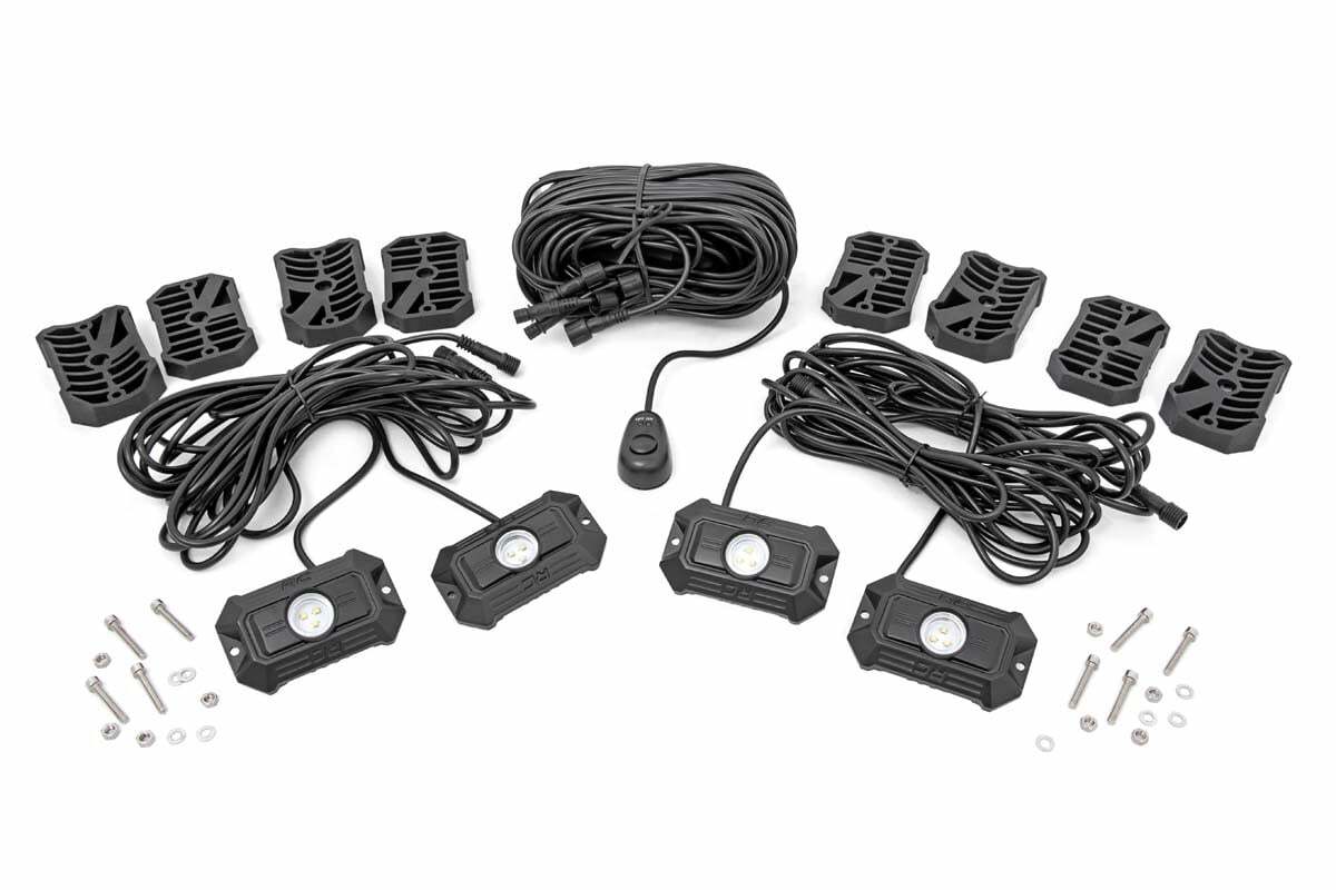 Rough Country Deluxe LED Rock Light Kit-4 Pods 70980
