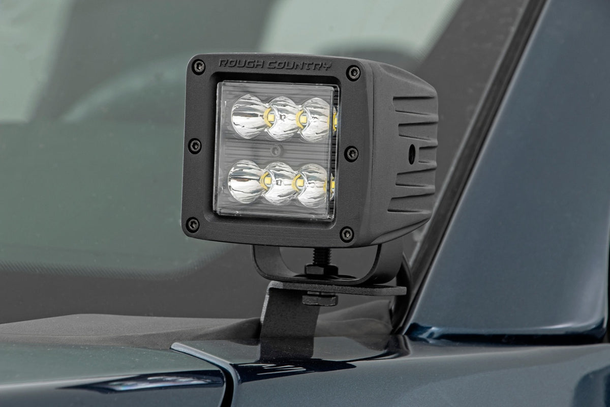 Rough Country 2" LED Lower Windshield Flood Beam Ditch Kit for Ford F150 15-26 71029