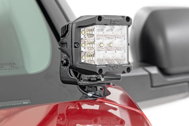 LED Light Ditch Mount 2" Black Pair Flood Toyota Tundra 2022 71072