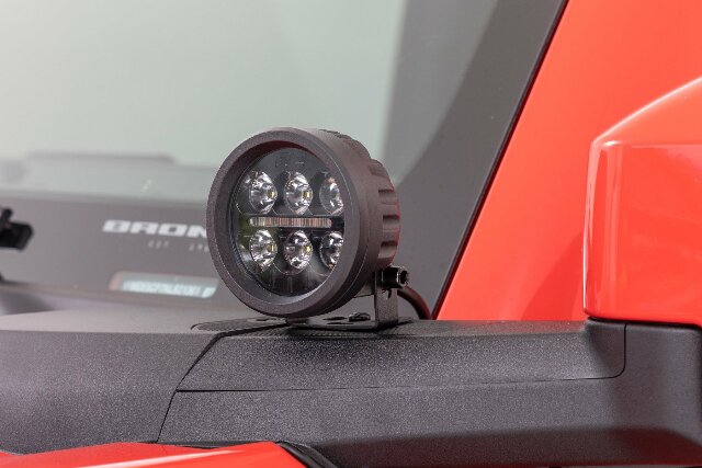 LED Light Ditch Mount 3.5" Black Round Pair Ford Bronco 21-22 -3