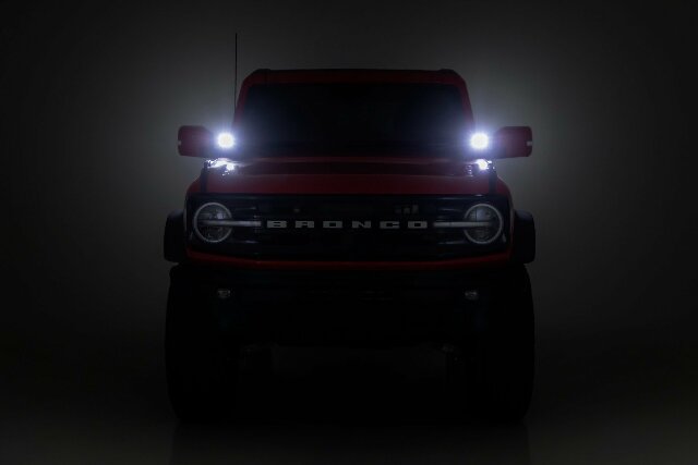 LED Light Ditch Mount 3.5" Black Round Pair Ford Bronco 21-22 71078