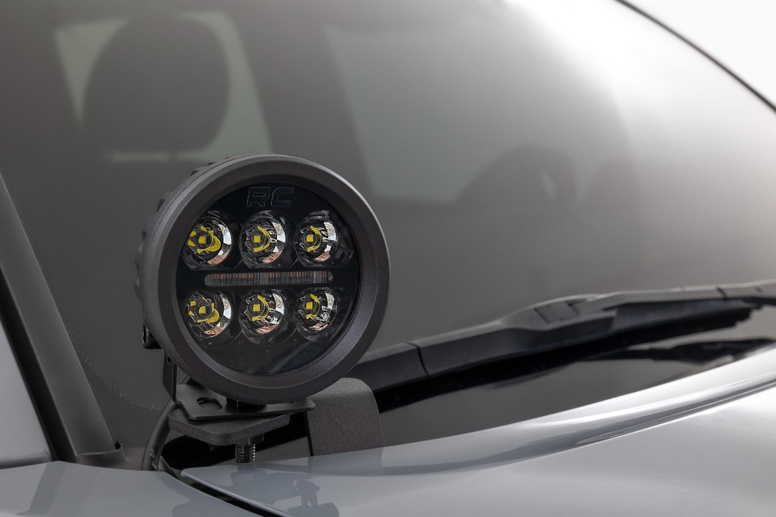 Rough Country LED Ditch Mount 2" Black Pair Amber DRL Tacoma 16-23 71083