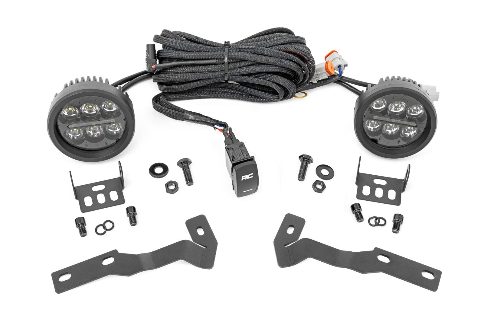 Rough Country LED Light Ditch Mount Black Series 3.5" Amber DRL Tacoma 16-23 71085