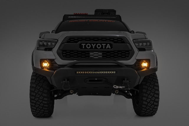 LED Fog Lights Black Series 3.5" Amber DRL Toyota Tacoma 16-22