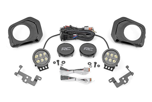LED Fog Lights Black Series 3.5" Amber DRL Toyota Tacoma 16-22 -6