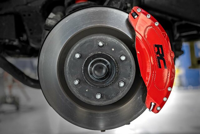 Rough Country Caliper Covers Red for Toyota Tundra Front & Rear 2022-2025