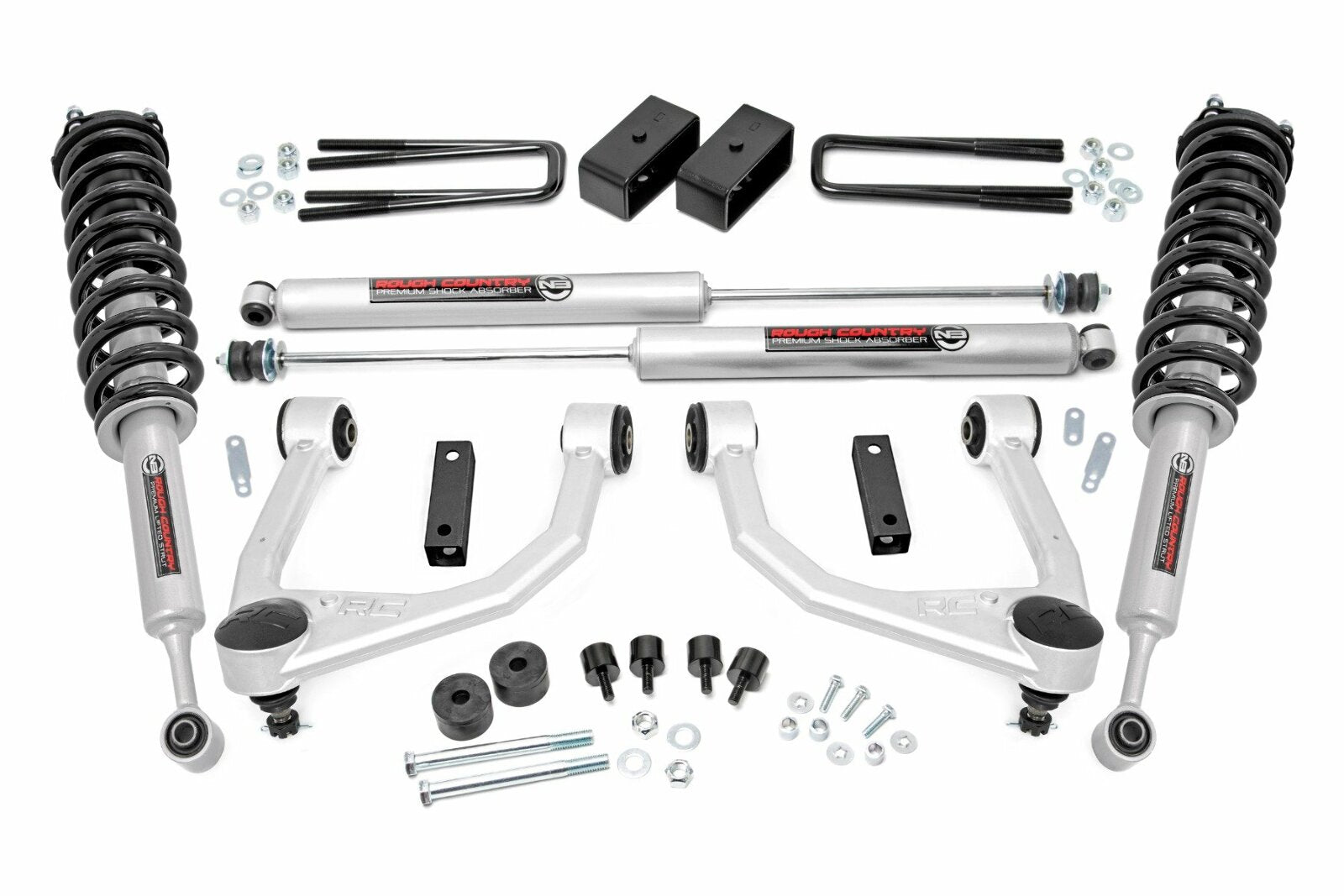 Rough Country 3.5" Lift Kit w/Strut N3 Shock For Toyota Tundra 07-21 4WD -1