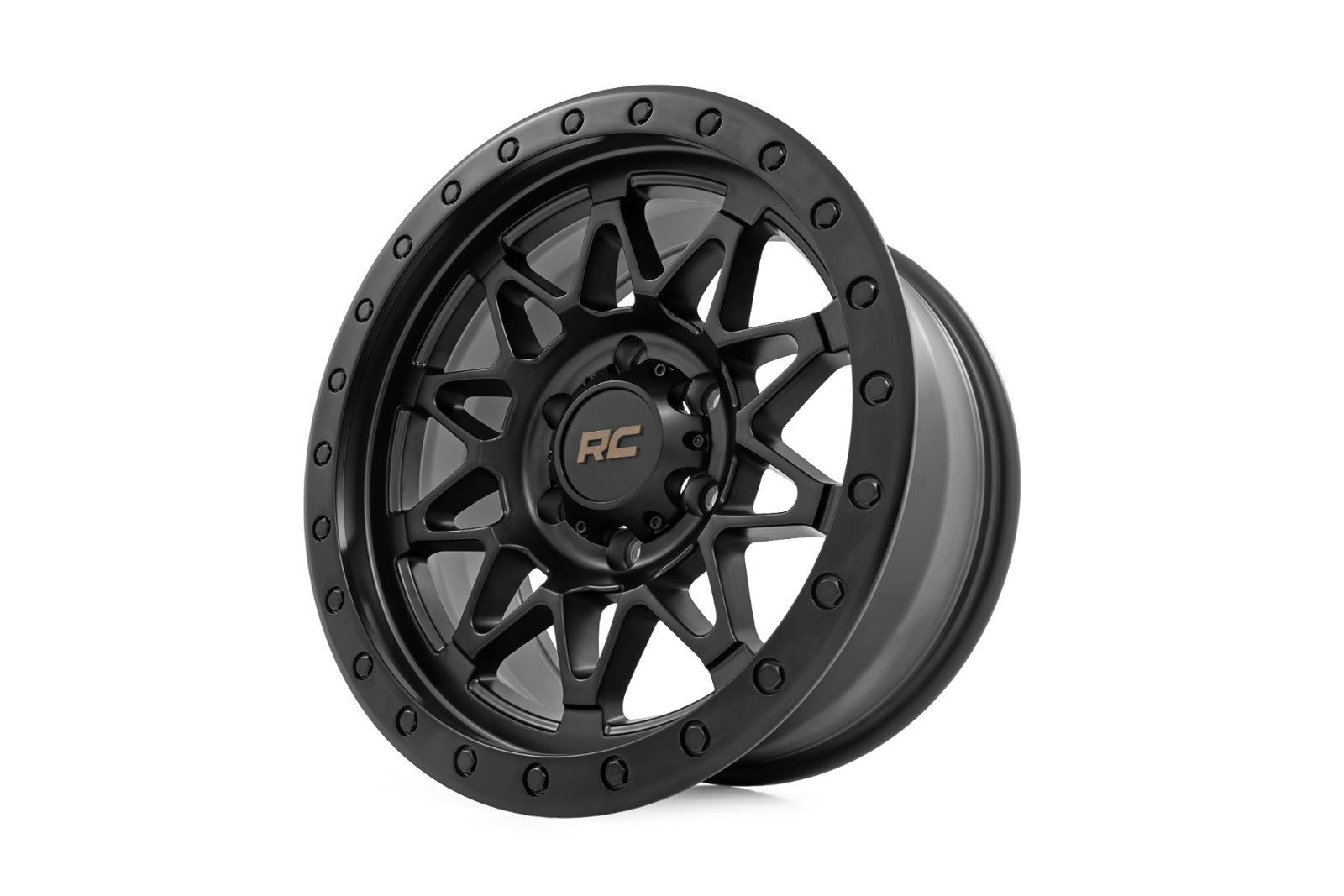 Rough Country 78 Series Wheel Simulated Beadlock Blck 18x9 6x5.5 -12mm
