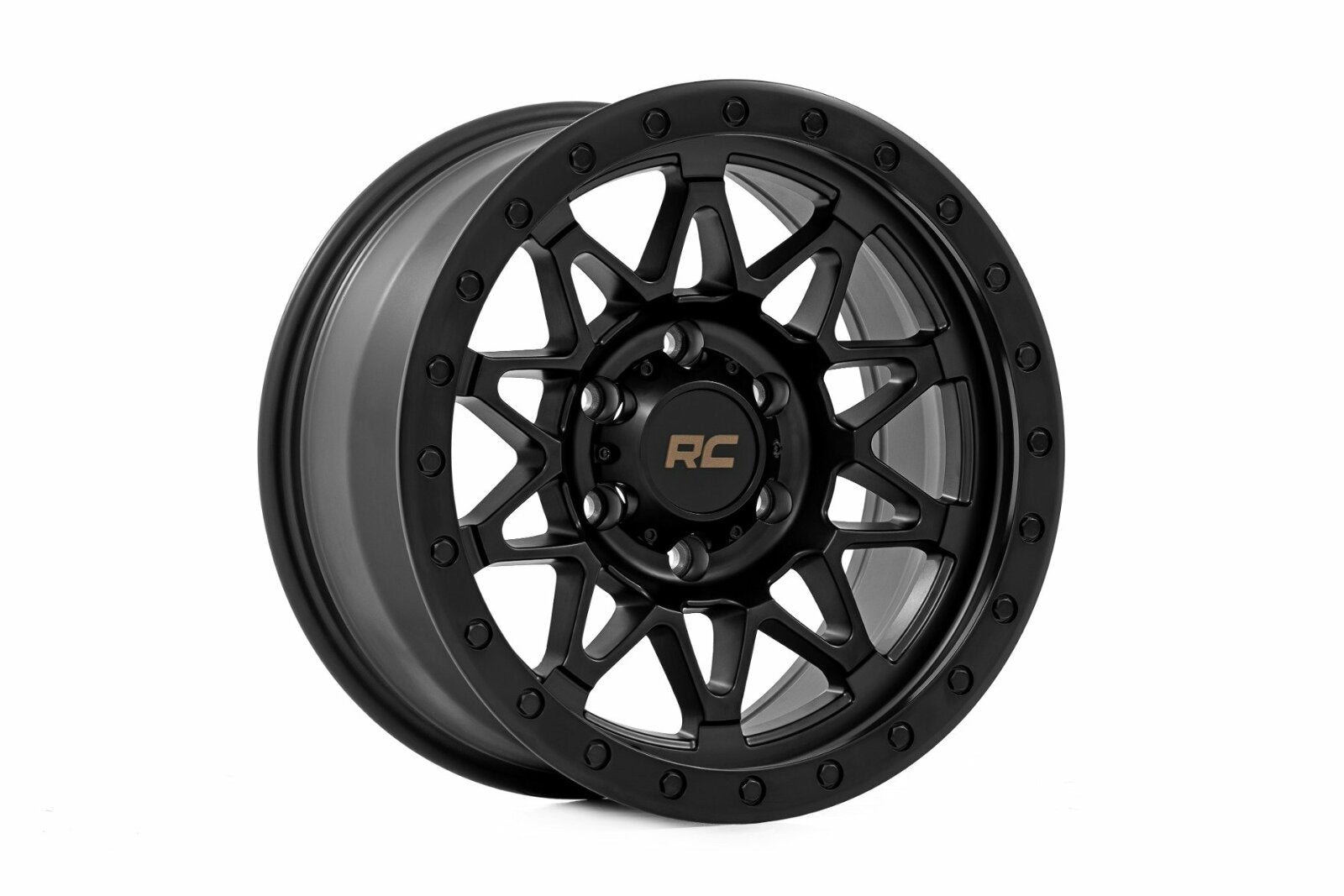 Rough Country 78 Series Wheel Simulated Beadlock Blck 18x9 6x5.5 -12mm