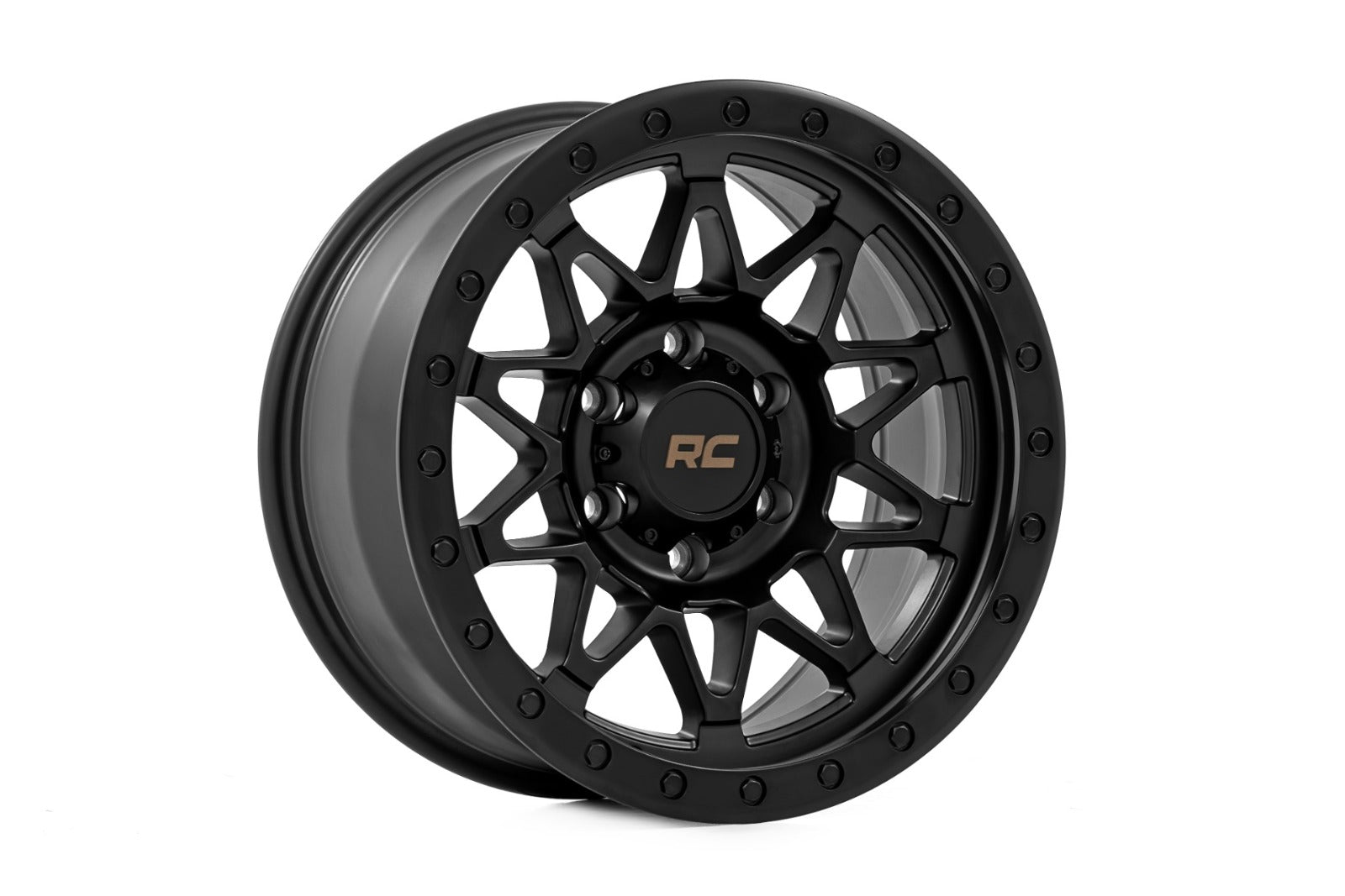 Rough Country 78 Series Wheel Simulated Beadlock Blck 18x9 5x5.5 -12mm