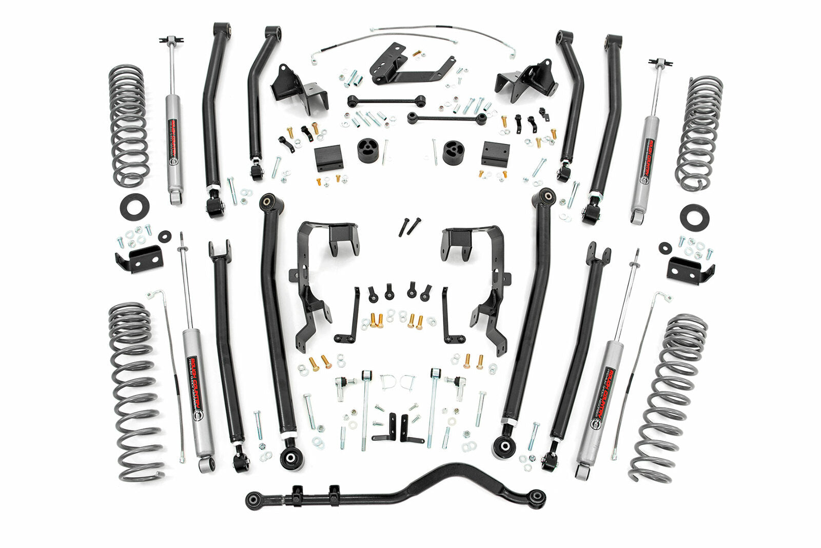 Rough Country 4in Long Arm Suspension Lift Kit for 07-11 Wrangler JK 4-door -1