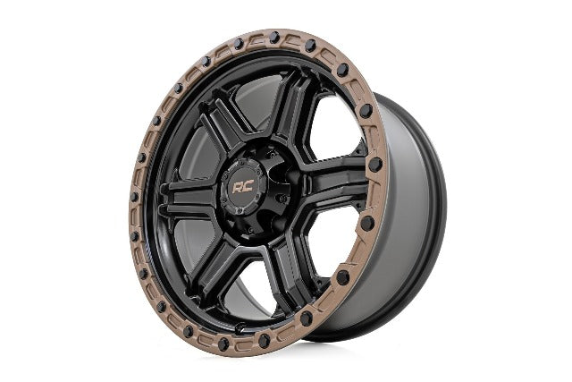 79 Series Wheel One-Piece Semi Gloss Black w/Bronze Ring 17x8.5 5x5 0mm 79170918