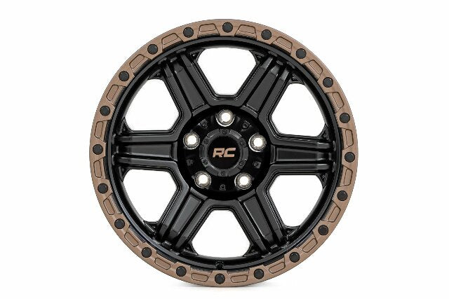 79 Series Wheel One-Piece Semi Gloss Black w/Bronze Ring 17x8.5 6x5.5 0mm 79181812