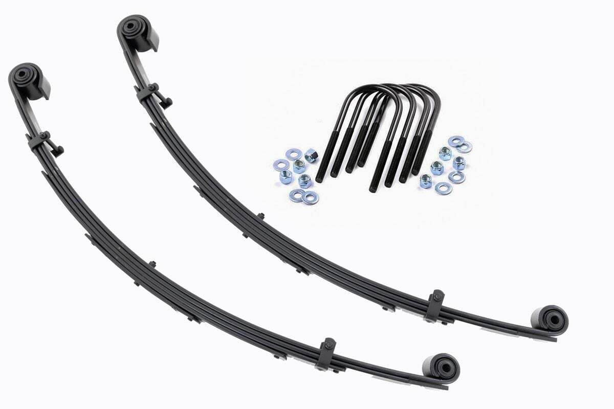 Rough Country Front Leaf Springs 4" Lift Pair For Ford Super Duty 4WD 1999-2004 -1