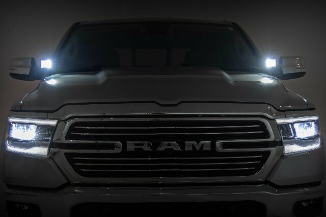 LED Light Kit Ditch Mount 3" OSRAM Wide Ram 1500 19-24 -4
