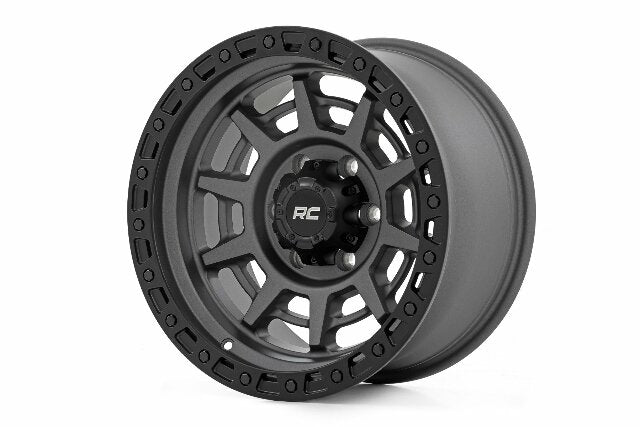 Rough Country 85 Series Simulated Beadlock Gunmetal Gray/Black 17x9 5x5 12mm 85170913A