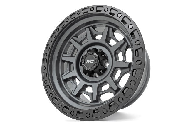 Rough Country 85 Series Simulated Beadlock Gunmetal Gray/Black 17x9 6x135 -12mm -4