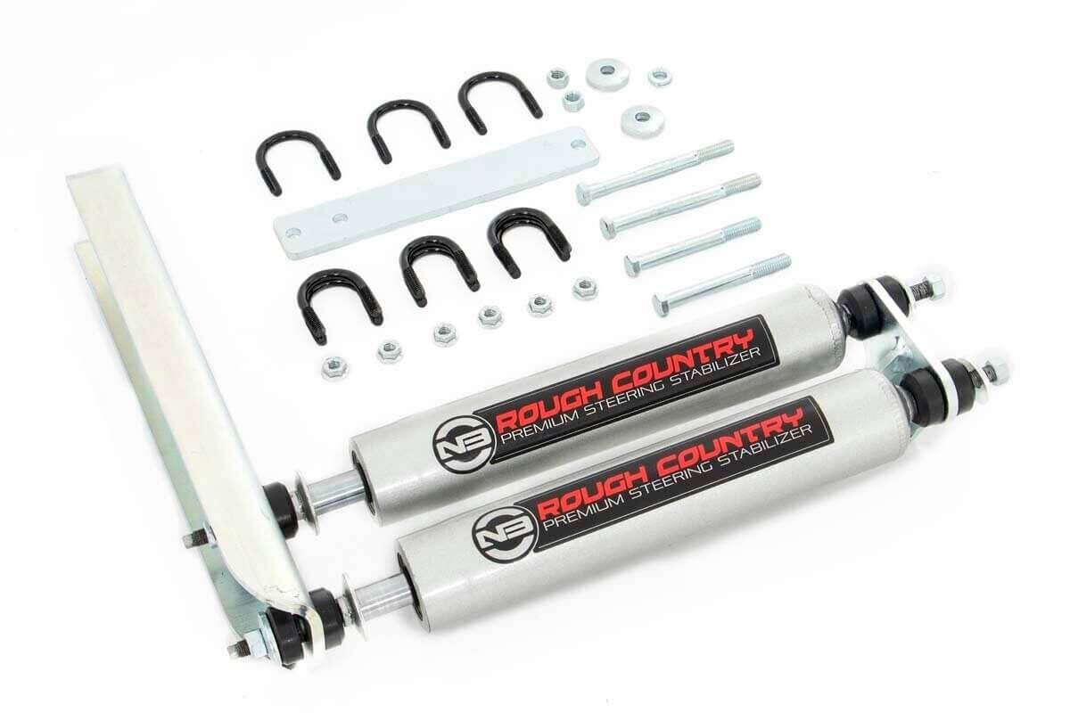 Rough Country Ford Bronco, F150, F250, F350 Dual Steering Stabilizer 1980-96 8733830