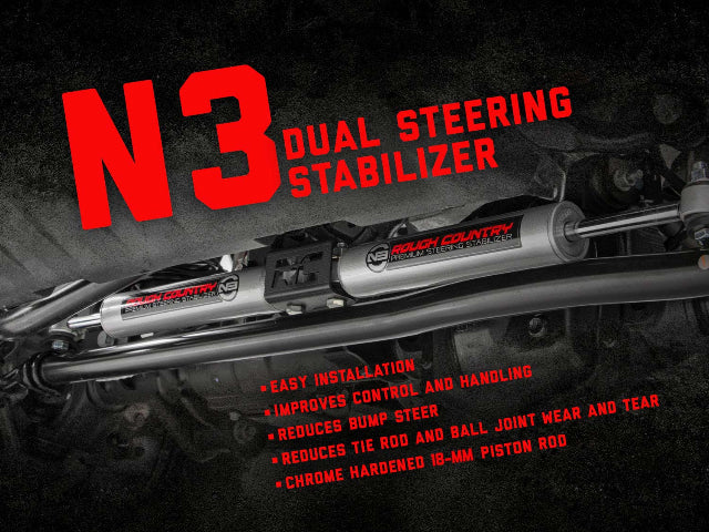 Ford F250 F350 Super Duty Dual Steering Stabilizer 05-24 4WD