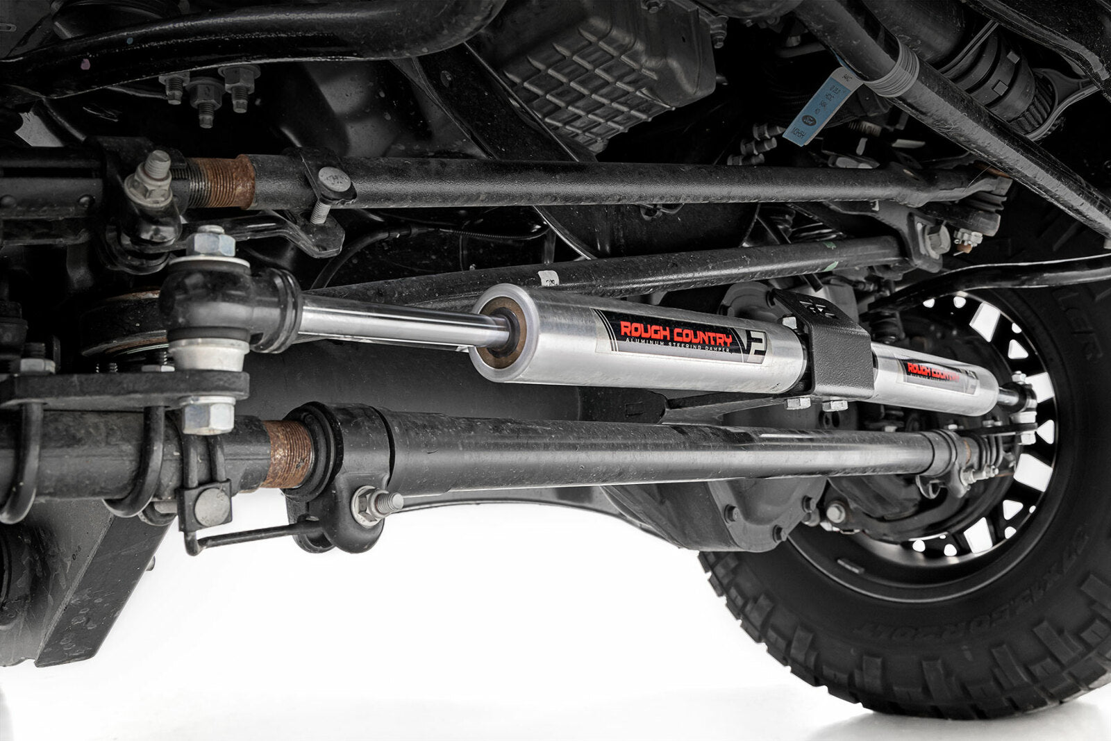 Rough Country V2 Dual Steering Stabilizer 2-8" Lift for Ford F250/F350 2023 -3