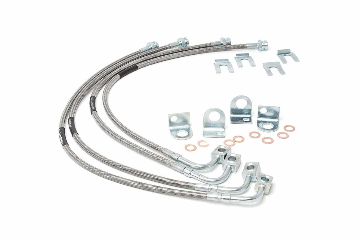 Rough Country F R Stainless Steel Brake Lines 4-6" Lifts 07-18 Wrangler JK 89716