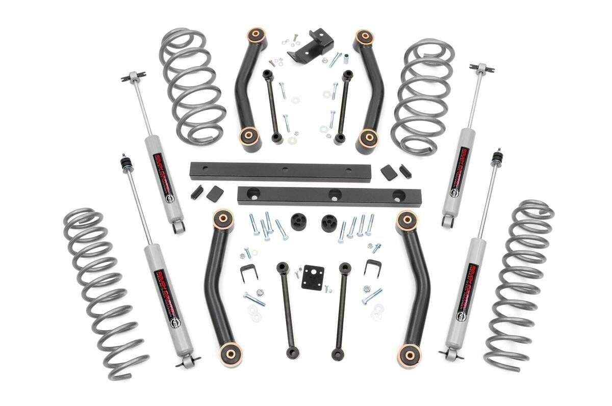Rough Country 4 Inch Suspension Lift Kit w Shocks for Jeep Wrangler TJ 4WD 03-06 -1