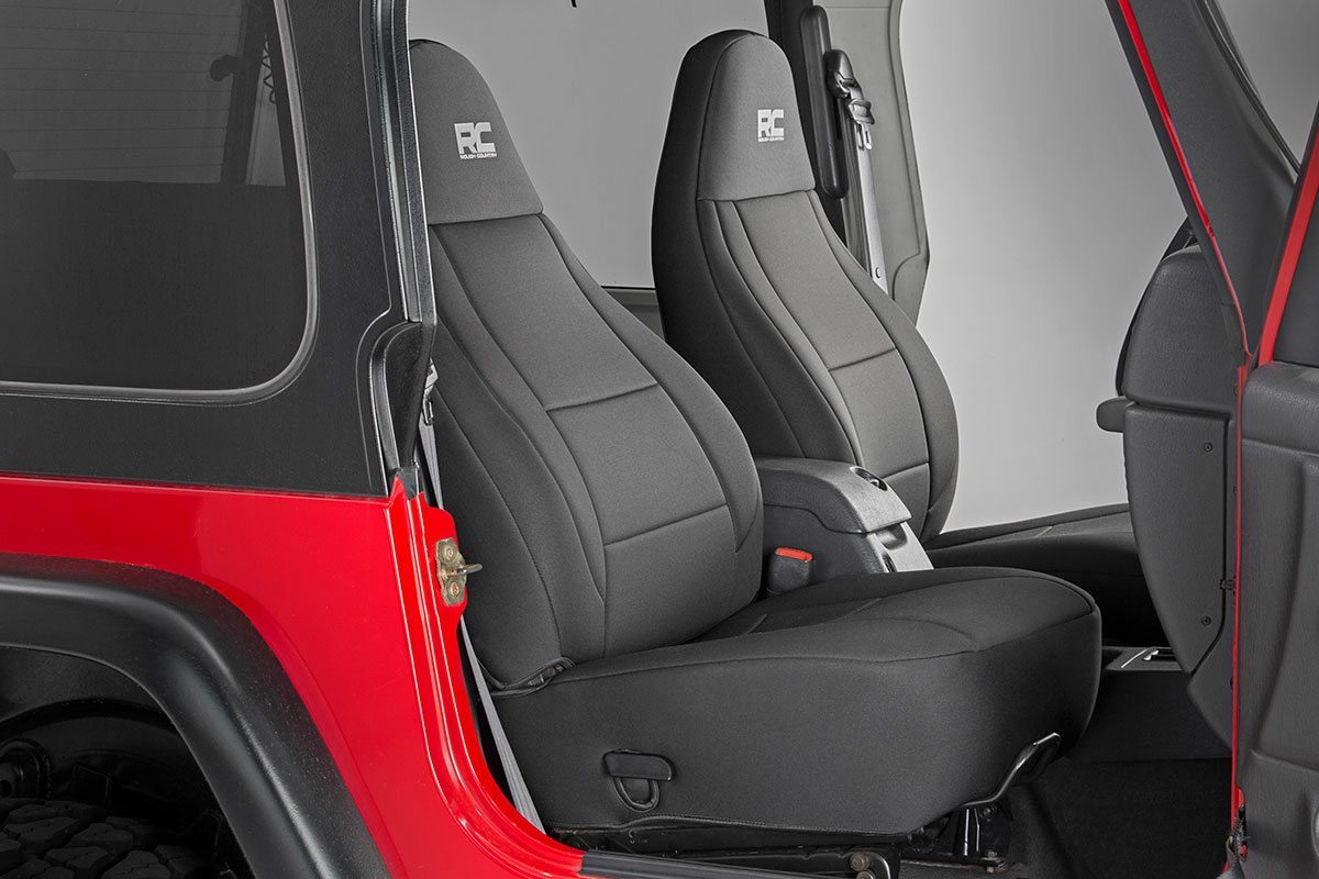 Rough Country Jeep Neoprene Seat Cover Set Black 03-06 Wrangler TJ 91001