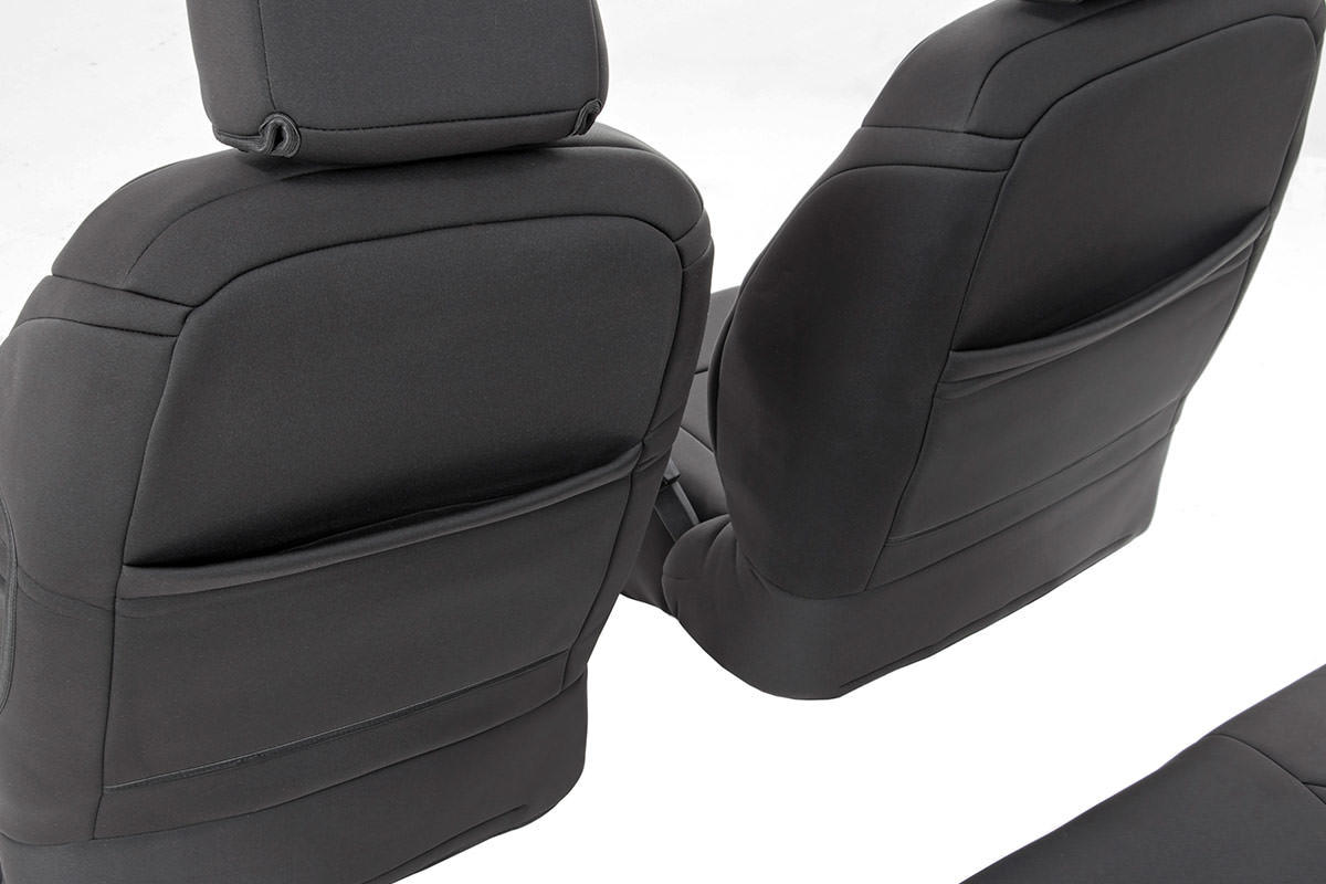 Rough Country Neoprene Front Seat Cover Black 13-18 Wrangler JK Unlimited 91004F