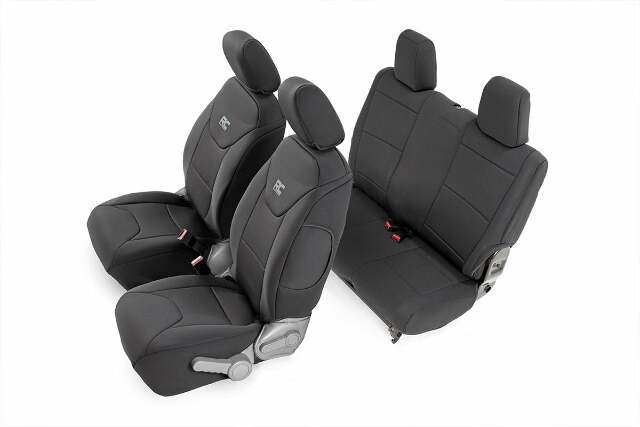 Neoprene Seat Cover Set Jeep Wrangler JK 2 Door Black 07-10 -1