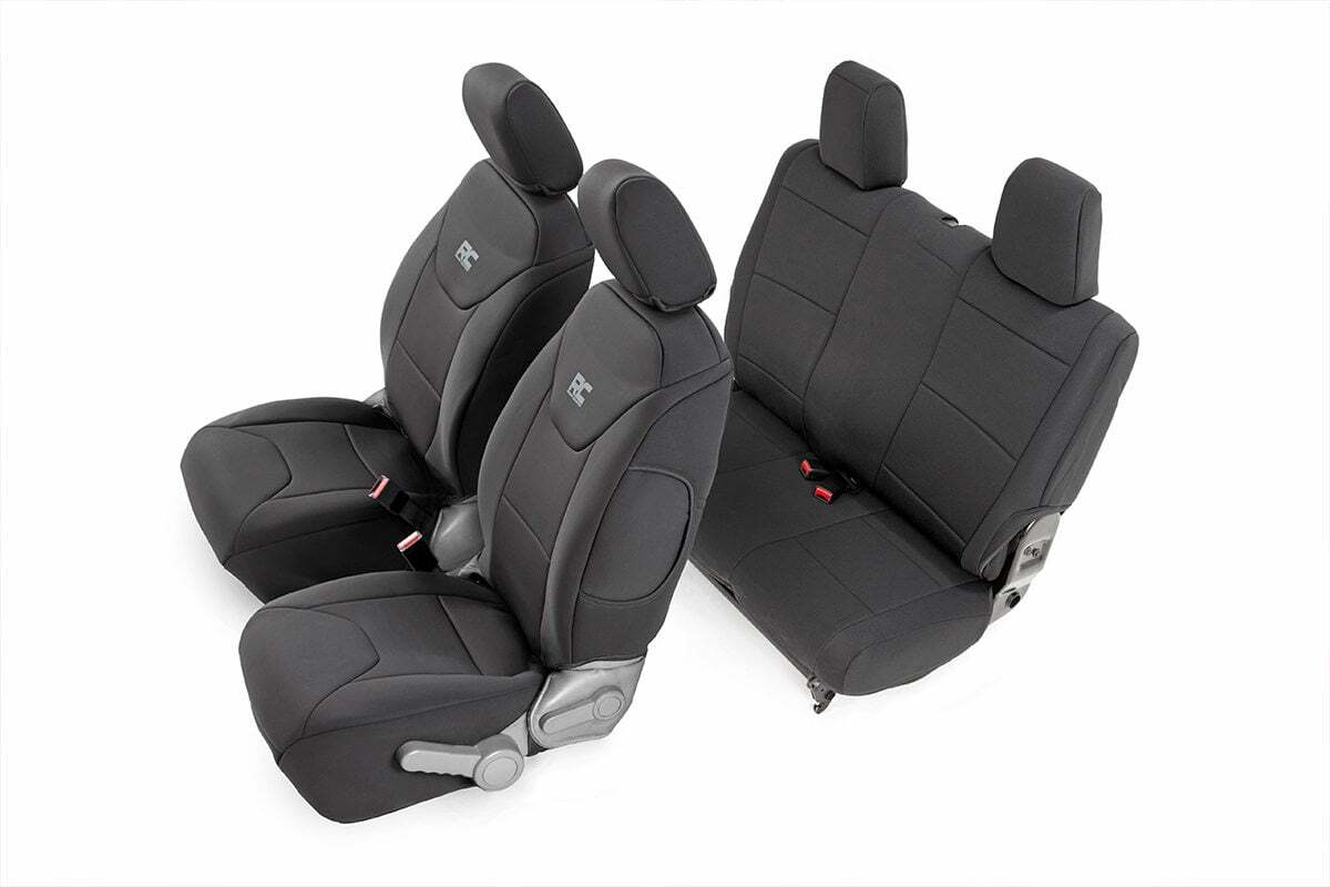 Rough Country Neoprene Seat Cover Set Jeep Wrangler JK 2 Door Black 07-10 91005