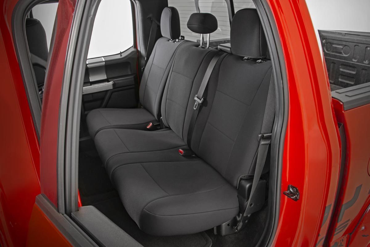 Rough Country F/R Seat Cover Blk Ford 15-20 F-150/17-20 17+ F250/350 91018