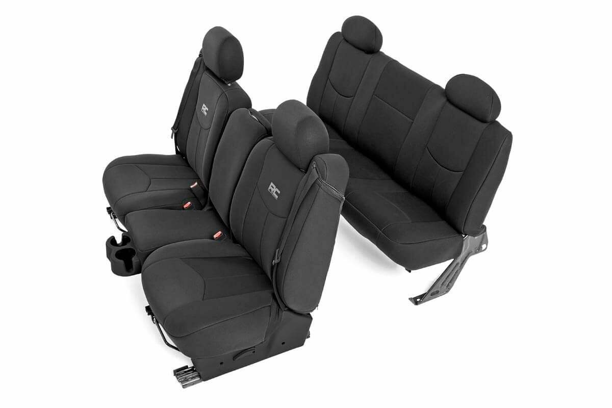 Rough Country GM Neoprene Front & Rear Seat Cover Combo Black 99-06 1500 91019