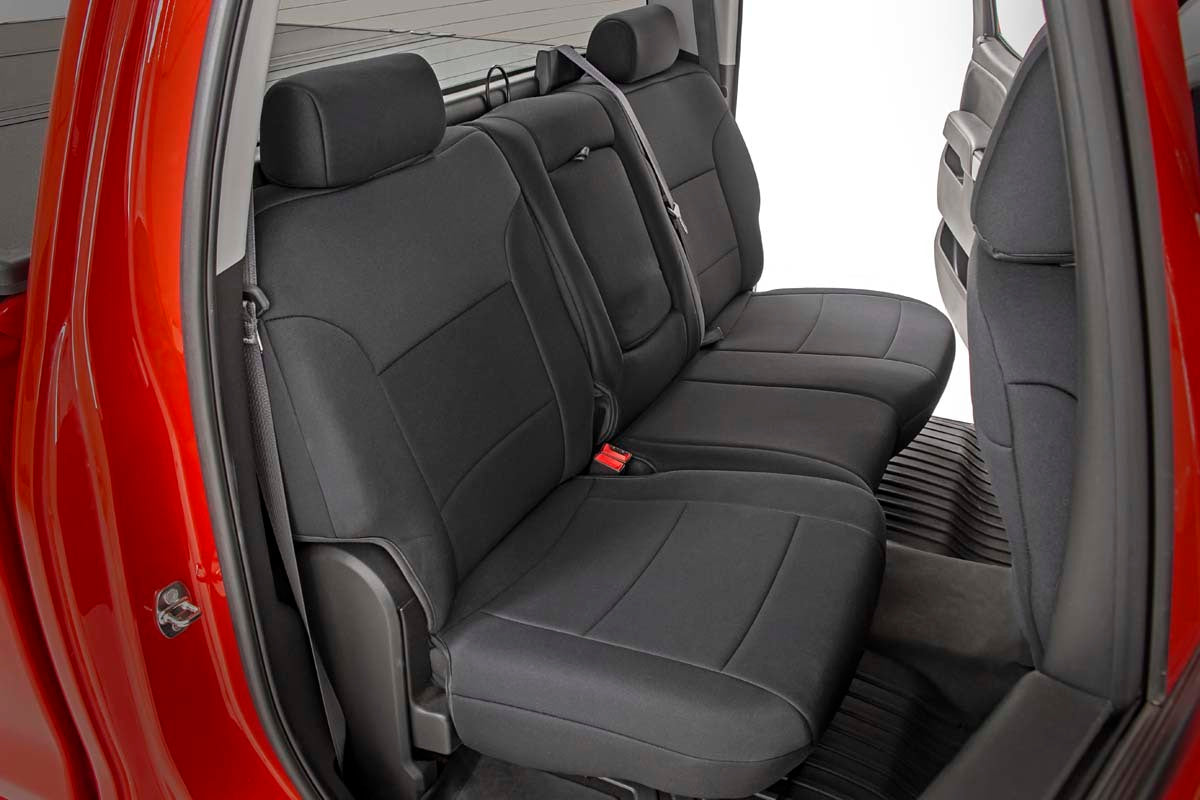 Rough Country GM Neoprene Front & Rear Seat Covers Black 14-18 1500 91025