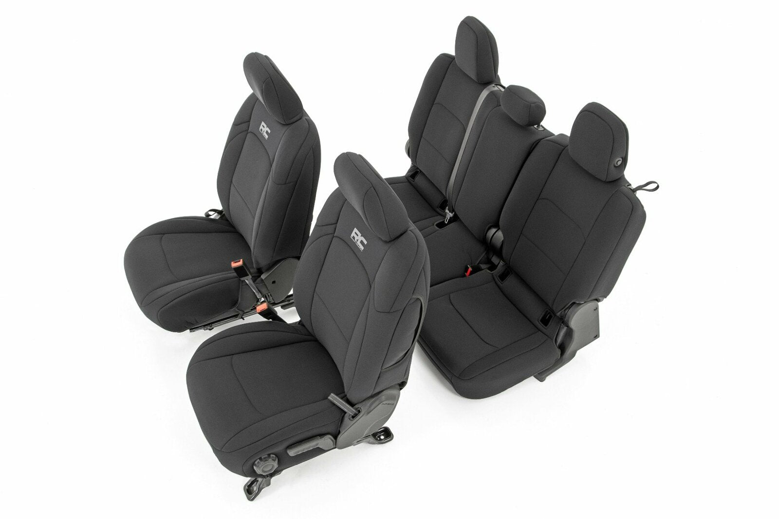 Rough Country Neoprene Seat Cover Set Black 20-23 Gladiator JT 91034