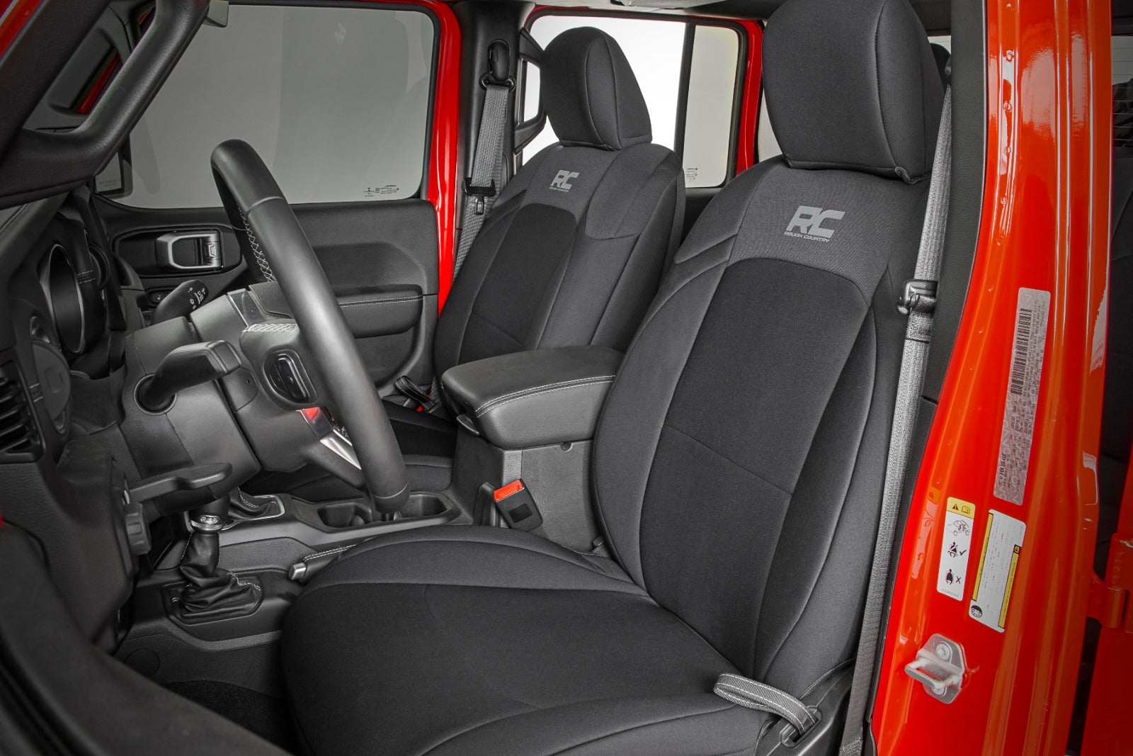 Rough Country Neoprene Seat Cover Set Black 20-23 Gladiator JT 91034