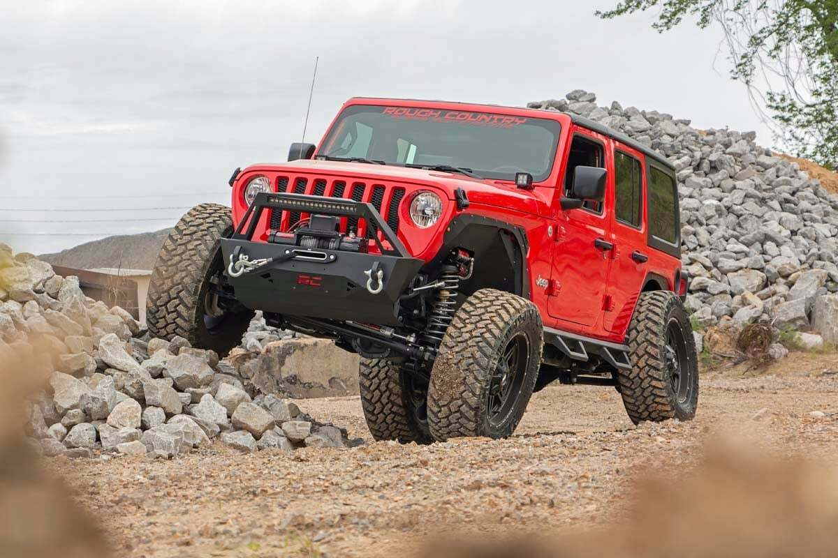 Rough Country 3.5" Lift Kit Adj Lower FR D/S for Jeep Wrangler Unlimited 2024 -6