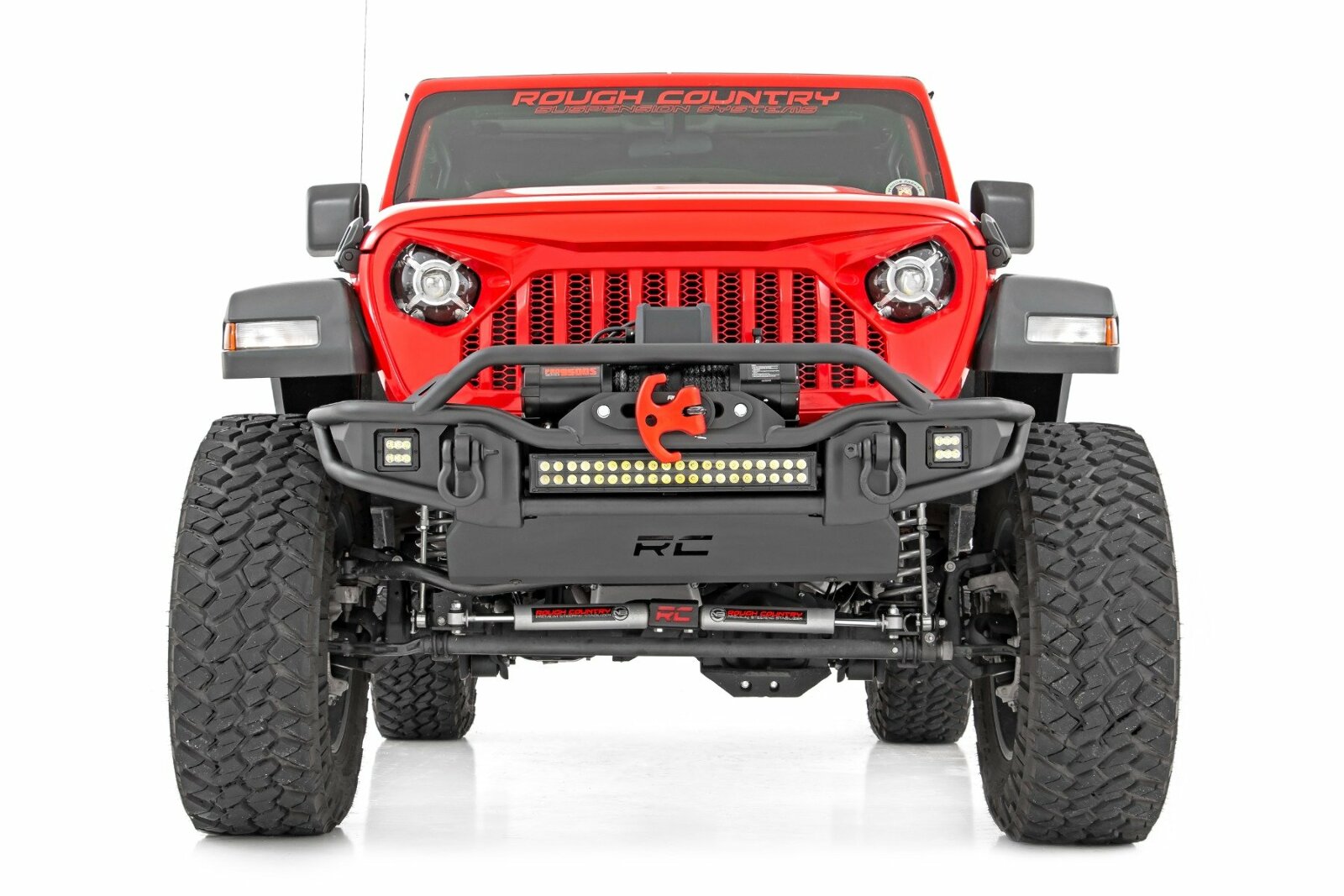 Rough Country 3.5" Lift Kit C/A Drop FR D/S for Jeep Wrangler Unlimited 2024 -3