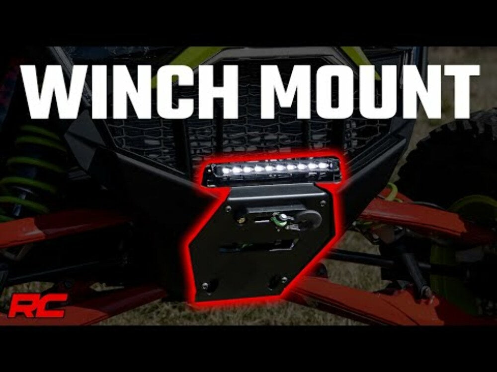 Rough Country Winch Mount /RS4500S 10" Black SlimlineLED Polaris RZR Pro R 22-24 92063