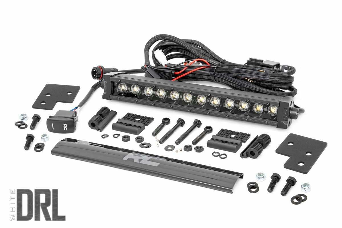 Rough Country Polaris 12" LED Bumper Kit Black Series White DRL 19-20 Ranger 93027
