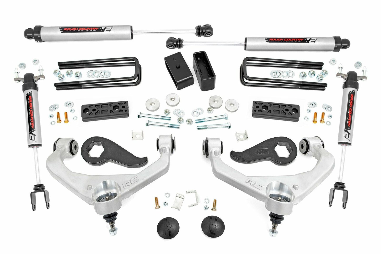 Rough Country 3 Inch Lift Kit UCAs V2 Chevy/GMC 3500HD Dually (20-22) -1