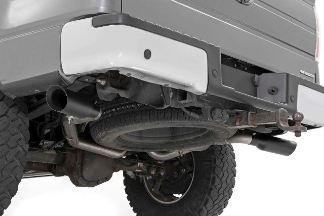 Dual Cat-Back Exhaust System BLK Tips 09-14 F150 V8 96010
