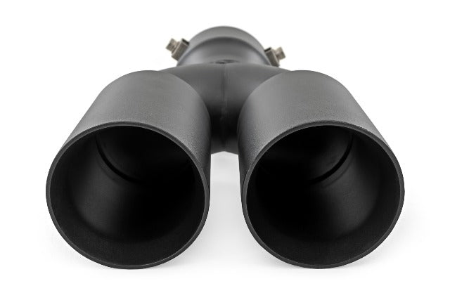 Rough Country Exhaust Tip Black Red RC Logo 2.5-3" Pipe Single Inlet Dual Outlet 96050