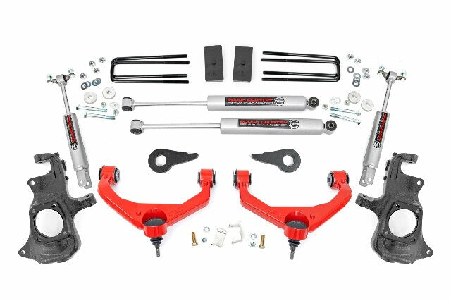 Rough Country 3.5" Lift Kit Knuckle w/ Overloads Chevy/GMC 2500/3500HD 11-19 97630RED