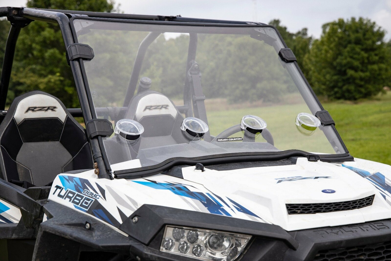 Rough Country Full Windshield | Vented | Scratch Resistant | Polaris RZR XP 1000 -6