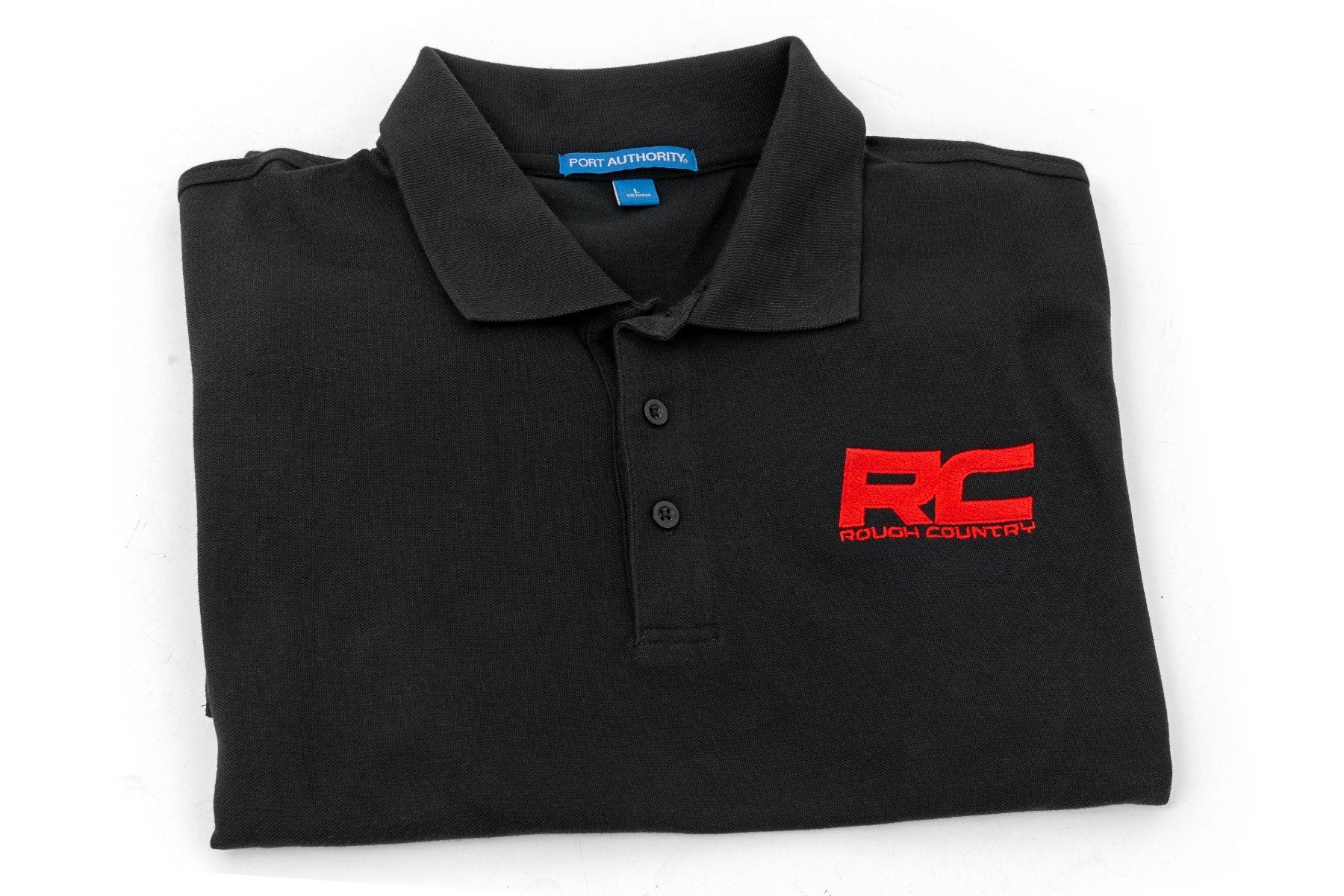 Rough Country Polo Rough Country Logo Black Cotton Size 2XL 83903