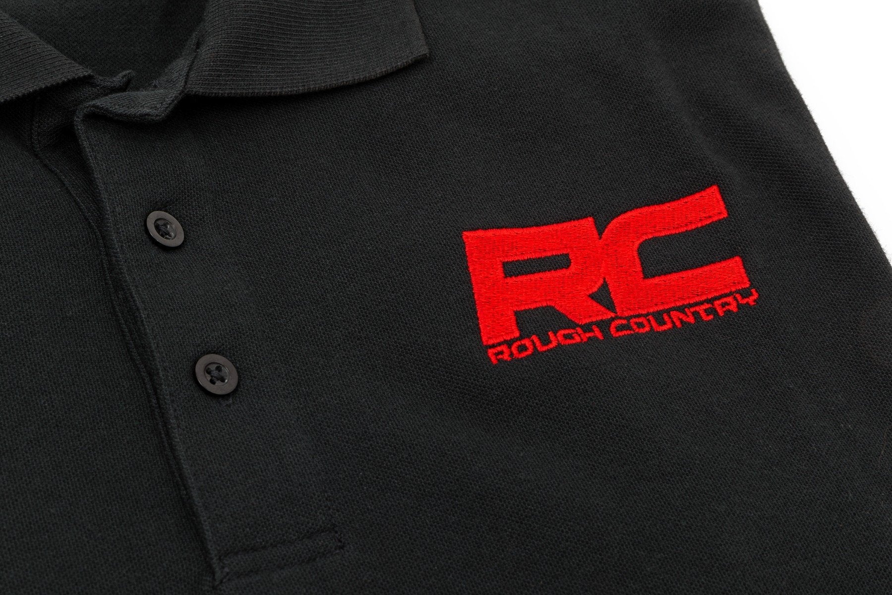 Rough Country Polo Rough Country Logo Black Cotton Size XL 83902
