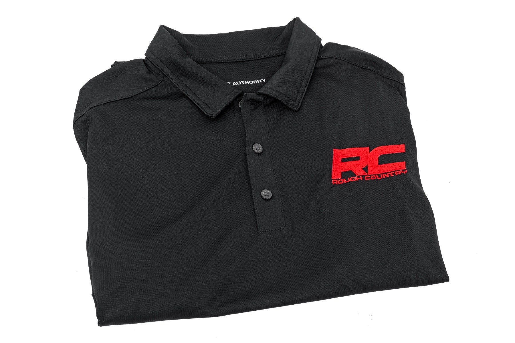 Rough Country Polo Rough Country Logo Black Moisture Wicking Size M 83910